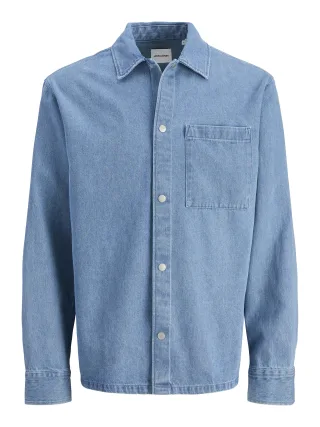 JACK&JONES - JJZAC DENIM OVERSHIRT LS light blue denim - Gr. - M