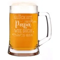 Herz & Heim Bierkrug für Väter mit Gravur - Bierglas als Geschenk zum Vatertag, Glas