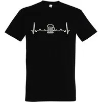 Youth Designz Print-Shirt Heartbeat Bier Herren T-Shirt mit lustigem Logo Aufdruck