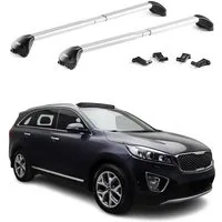 OMAC Dachträger Relingträger für Kia Sorento UM 2015-2020 Alu Silber 2 tlg ABE (2-St), Wasserbeständig,Abnehmbar,Multifunktional,Leichtgewichtig