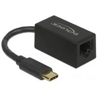USB 3.2 Gen 1 Adapter, USB-C Stecker > RJ-45 Buchse schwarz, Gigabit LAN 10/100/1.000 Mbit/s
