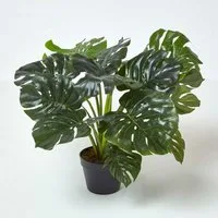 Kunstbaum Monstera Kunstpflanze im Topf - 60 cm, Homescapes, Höhe 60 cm
