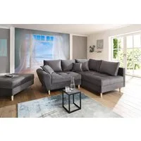 Home affaire Ecksofa Rice L-Form, B: 223 cm - OTTO. Verlässliche Qualität., Set: Sofa & Hocker, 3 Zierkissen, Federkern
