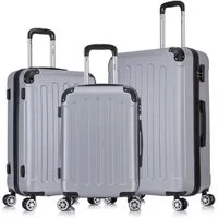 Flexot Hartschalen-Trolley F-2045 Kofferset, 360° Rollen, robuster Reisekoffer, Bordcase, 4 Rollen, Robuster und moderner Koffer mit vier 360° Rollen und Zahlenschloss