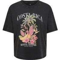 ONLY Kurzarmshirt ONLLUCY BOXY S/S TOP JRS Baumwolle, Rundhals