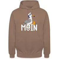 Spreadshirt Hoodie Moin Möwe mit Matrosenhut & Pfeife Norddeutsch Küste Unisex Hoodie (1-tlg)