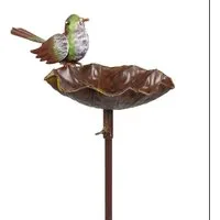 Moritz Gartenstecker Vogeltränke mit grünem Vogel