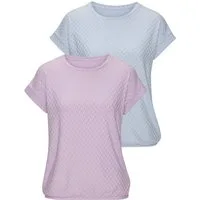 Vivance Kurzarmshirt mit modischem Jacquard-Muster (Packung) Sommerliches T-Shirt mit schönem Jacqaurdmuster