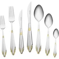 Karaca Besteck-Set Elegance Mantilla Silver 84-teiliges Besteckset für 12 Personen, 12 Personen, Spülmaschinengeeignet