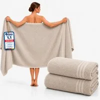 Komfortec Saunatuch 2er Set extra Große - Premium Badetuch - 80x200 XXL, Frottee (2-St), extra Große, 100% Baumwolle, Weich, Schnelltrocknend