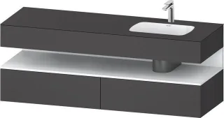 Duravit Qatego Einbauwaschtisch mit Konsolenwaschtischunterbau Graphit Matt 1600x550x600 mm - QA4796 QA4796018490010
