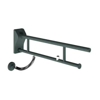 KWC Aquarotter Stützklappgriff, MEDCARE, Edelstahl, grau, 113x234x850 mm, elektr. WC-Spül, 360000378 3600003782