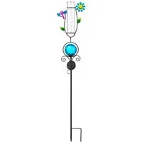 BONETTI LED Solarleuchte Solar Gartenstecker mit Solarleuchte und Regenmesser, Solarleuchte mit Regensäule