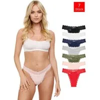 Tazzio String 7er-Pack Damen Tanga Unterhose F914 (Packung, 7-St., 7er-Pack) zeitlos und unsichtbar unter deiner Kleidung