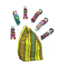 WORU Minipuppe Sorgenpüppchen im Beutel, gross, Sorgenpuppe, Sorgenfresser (6-tlg)