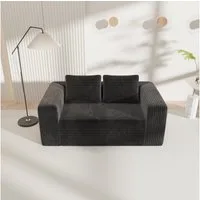 MODFU Sofa 2-Sitzer Loungesofa ohne Gestell, Plüschiges Cord Deep-Seat Sofa, kein Aufbau erforderlich, ideal für kleine Räume, Schlafzimmer, Wohnzimmer und Büro, Bodensofa