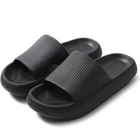 HoyoLee Hausschuhe EVA Superweich Rutschfest Badeschuhe Schlappen DamenSchwarz Hüttenschuhe Badeschuhe Herren Damen Slipper Schlappen Wolke rutschfeste Flip Flops
