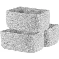 Youyijia Aufbewahrungsbox Aufbewahrungskörbe 3er Set, Baumwollseil 25 x 22 x 13,5 cm