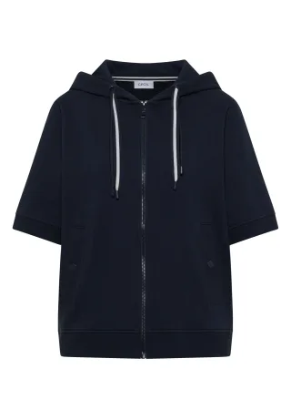 CECIL - Kurzarm Sweatjacke mit Kapuze universal blue - Gr. - L