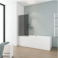 Schulte Badewannenfaltwand 70 x 130 cm pendelbar, Sicherheitsglas, (1 tlg), Dekor Grau-Anthrazit Duschwand Badewanne