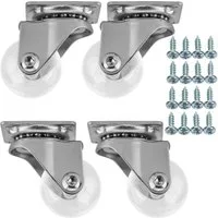 SO-TECH® Möbelrolle Lenkrollen SWIFT inkl. Schrauben, belastbar bis 35 kg / St., (4-St), Ø 35 mm, transparent, ohne Bremse (Feststeller)