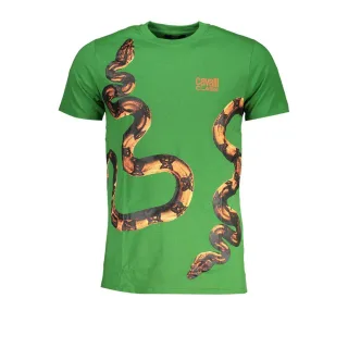 Cavalli Class Verde Baumwoll T-Shirt für Herren