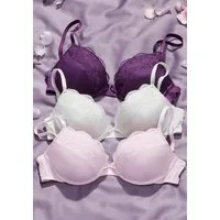 petite fleur by Lascana Push-up-BH (Packung, 3 Stück) mit Bügel & herausnehmbaren Kissen