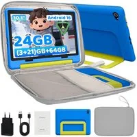 BUFO Kinder Lern-Tablet mit Elternkontrolle 10'' Android 16, 64GB Tablet (10", 64 GB, Android 16, Kids Bumper blau)