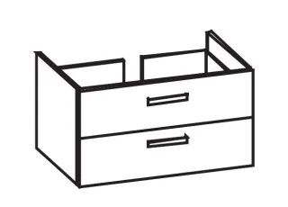Artiqua 414 Waschtischunterschrank für Legato 4153A1, 4153A2 Riviera Eiche quer NB, 414-WU2L-V139-71 414-WU2L-V139-7179-438