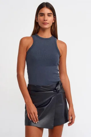 Ärmellose gerippte Strickbluse