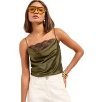 Friends Like These Trägertop Friends Like These Satin-Camisole mit Spitze (1-tlg)