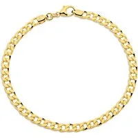 Tony Fein Armband Panzerarmband 4 mm 585er Vergoldet Hochglanzpoliert, Made in Italy für Damen und Herren