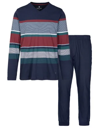 BASEFIELD - He.-Pyjama Ringel denim/dark blue - Gr. - 102
