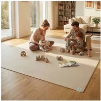 Sanosoft Spielmatte Krabbelmatte XXL "made in Germany" - Öko-Tex 100 120x180cm Sand/Beige, Oeko-Tex 100 - Made in Germany