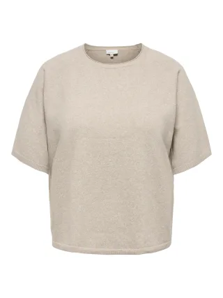 ONLY CARMAKOMA - CARLOYAL 2/4 O-NECK PULLOV KNT NOOS Beige - Gr. - 48
