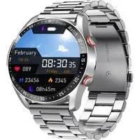 Ophy Smartwatch für Herren mit Bluetooth-Anruf & Fitnesstracker Smartwatch, 1,28 Zoll Touchdisplay, IP67 wasserdicht, Edelstahl – Silber