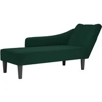 vidaXL Chaiselongue Chaiselongue mit Rechter Armlehne Dunkelgrün Samt, 1 Teile