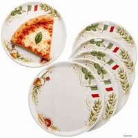 MamboCat Pizzateller 6x Pizzateller Katja Ø31,5cm XL-Teller 6 Personen Italien-Dekor Platte
