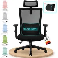 Adormii Bürostuhl bürostuhl ergonomisch,schreibtischstuhl mit verstellbarer Lendenstütze (Ergonomischer bürostuhl mit verstellbaren Armlehnen, büro stuhl bis zu 135° neigbar, ergonomic office chair mit höhenverstellbarer, atmungsaktiv und komfortabel