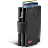 Luxurizz Mini Geldbörse Slim Wallet Echtleder mit Münzfach