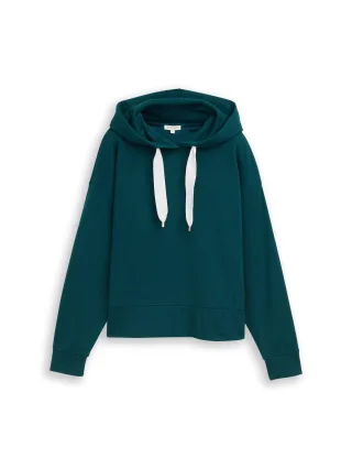 Tom Tailor - Hoodie Sweatshirt mit Herz-Detail deep meadow green - Gr. - XL