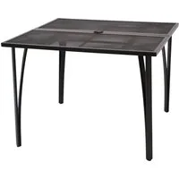 DEGAMO Gartentisch CLASSIC, 100x100cm, stabiles Stahlgestell, Tischplatte Streckmetall anthrazit
