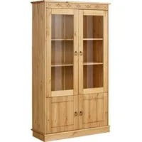 OTTO home Vitrine Indra aus massiver Kiefer, FSC®, Höhe 145 cm, dezentes Ornament