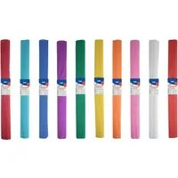Stylex Schreibwaren Bastelband 10 Rollen Krepppapier Bastel Deko Krepp 50x250cm 10 Farben