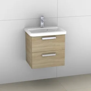 Artiqua 412 Waschtischunterschrank für Tonic II K0868 Castello Eiche quer NB, 412-WU2L-I48-7136-426 412-WU2L-I48-7136-426