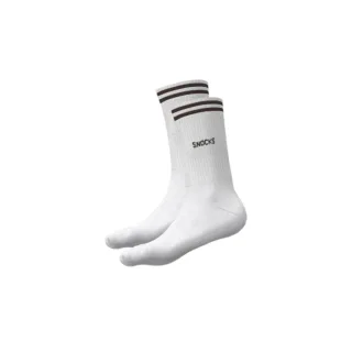 SNOCKS - Retro Socks Uni white with brown - Gr. - 36.5