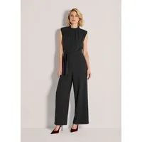 MADELEINE Jumpsuit Eleganter Jumpsuit mit Stehkragen Ärmelloser Look mit breitem Taillenband