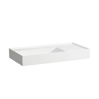 LAUFEN Aufsatz-Waschtisch Kartell 460x900x150, ohne Hl. , ohne Üb. geschliffen Ablage rechts, graph H8183387581121