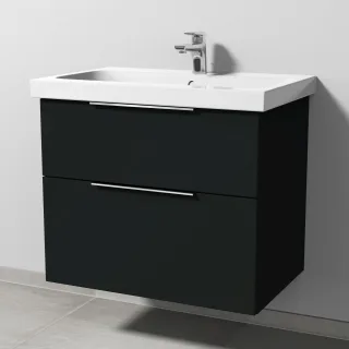 Sanipa 3way Waschtischunterbau zu Geberit iCon Light Waschtisch mit 2 Auszügen, Vulkan-Matt UP5741V