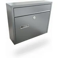 relaxdays Wandbriefkasten Briefkasten Querformat, grau